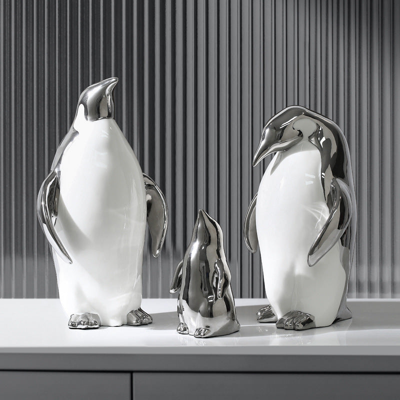 Penguin Ceramic Decoration Living Room Entrance TV Cabinet Home Decoration