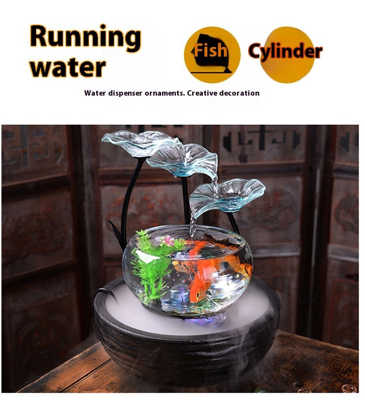 Desktop Water Fish Tank Bonsai Home Living Room Decoration