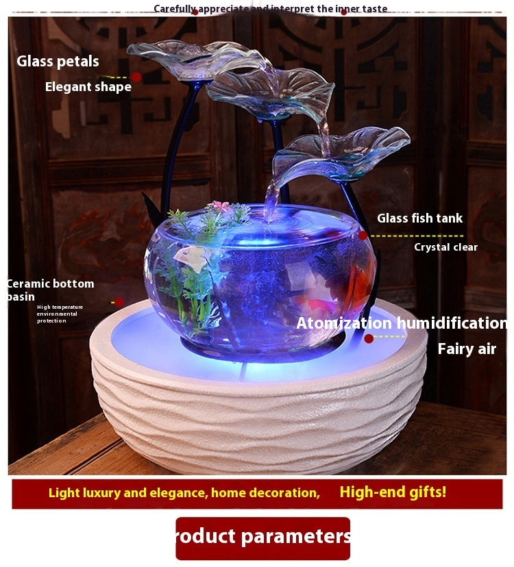 Desktop Water Fish Tank Bonsai Home Living Room Decoration