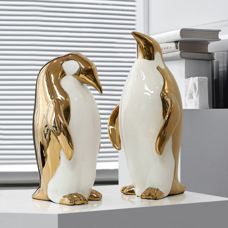 Penguin Ceramic Decoration Living Room Entrance TV Cabinet Home Decoration