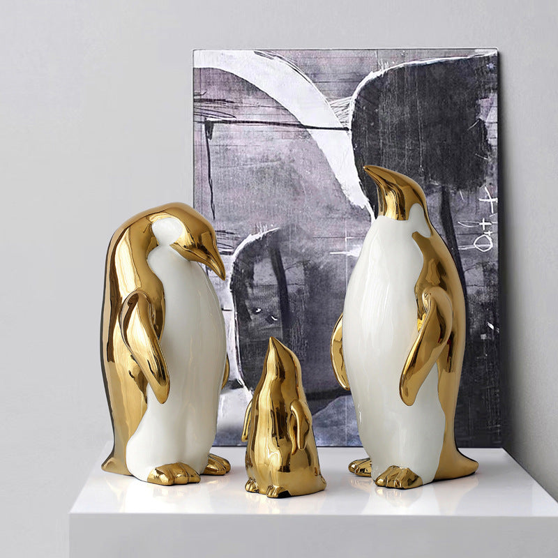 Penguin Ceramic Decoration Living Room Entrance TV Cabinet Home Decoration