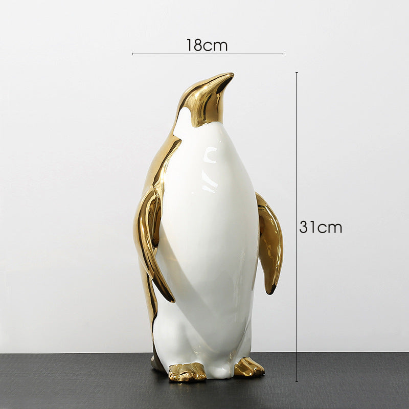 Penguin Ceramic Decoration Living Room Entrance TV Cabinet Home Decoration