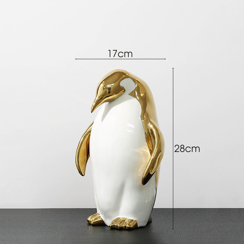 Penguin Ceramic Decoration Living Room Entrance TV Cabinet Home Decoration