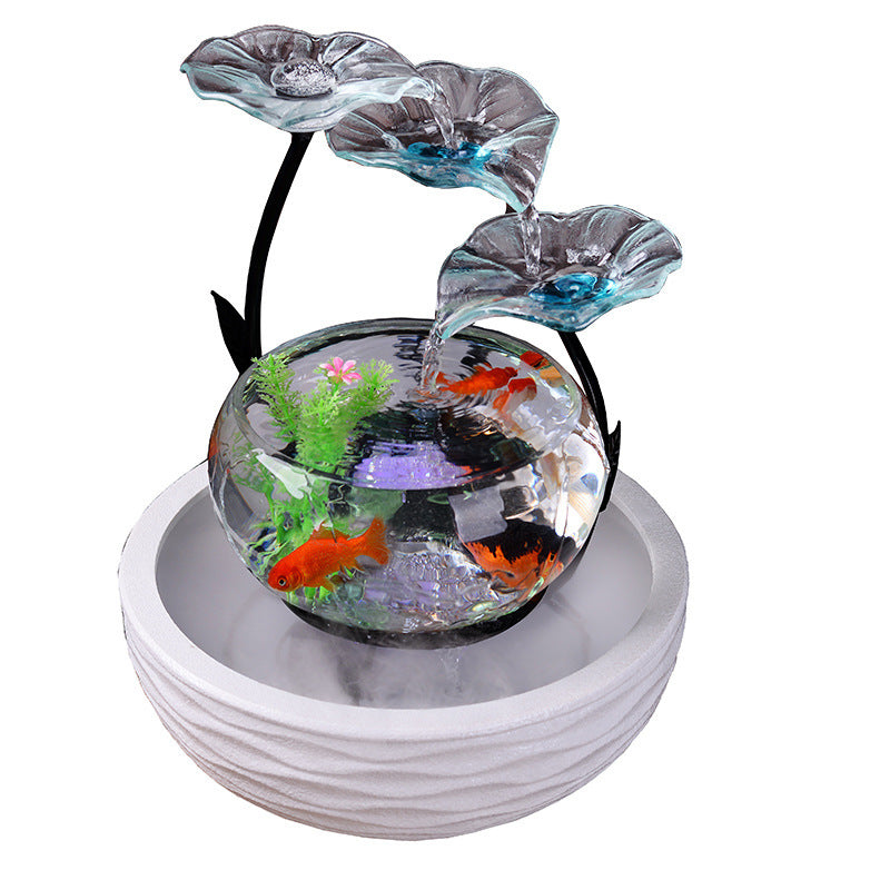 Desktop Water Fish Tank Bonsai Home Living Room Decoration