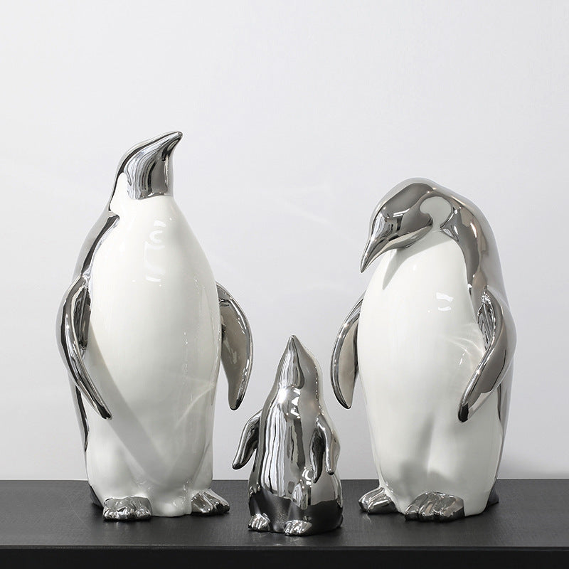 Penguin Ceramic Decoration Living Room Entrance TV Cabinet Home Decoration